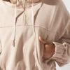 Half Zip Warm Up Hoodie - Latte