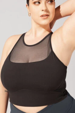 Celeste Mesh Crop Bralette - Black -Quality Sport Wear OPF2163 Edit bc452b9d 25f7 4341 a139 76244914ef64