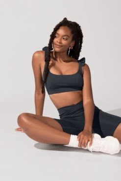 Romance Ruffle Bra - Smoky Grey -Quality Sport Wear OPF3032 Edit