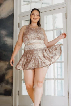 Harmony High Neck Bra - Tan Rose -Quality Sport Wear OPF3530 Edit