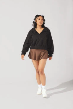 Half Zip Warm Up Hoodie - Black -Quality Sport Wear OPF3579 Edit