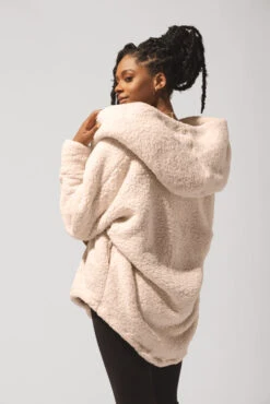 Faux Sherpa Cocoon Coat - Taupe 21 Faux Sherpa Cocoon Coat - Taupe -Quality Sport Wear OPF4790 Edit Taupe 7