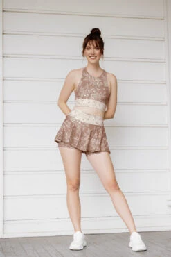 Harmony High Neck Bra - Tan Rose -Quality Sport Wear OPF5004 Edit