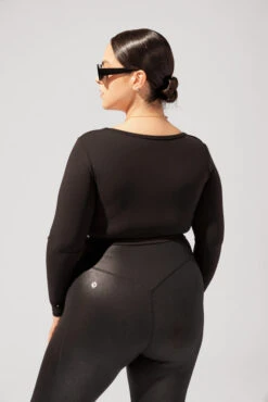 Sweetheart Long Sleeve Crop Top - Black -Quality Sport Wear OPF5924 Edit 29c731ab 2dc5 437c 8a46 e48c99cb8a47