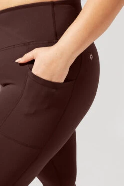 Crisscross Hourglass® Leggings With Pockets - French Roast -Quality Sport Wear OPF7261 Edit