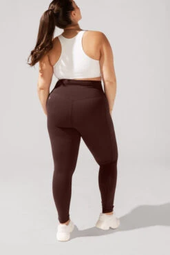 Crisscross Hourglass® Leggings With Pockets - French Roast -Quality Sport Wear OPF7312 Edit
