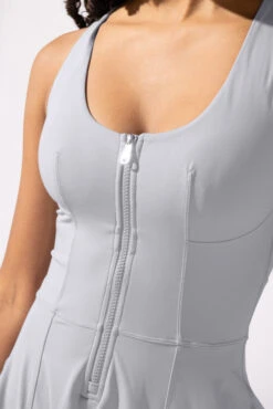 Matchpoint Workout Dress With Zipper - Blue Stone -Quality Sport Wear OPF8707 Edit