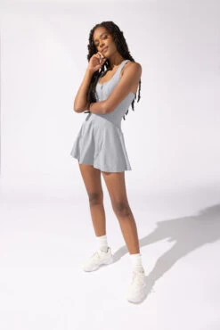 Matchpoint Workout Dress With Zipper - Blue Stone -Quality Sport Wear OPF8776 Edit