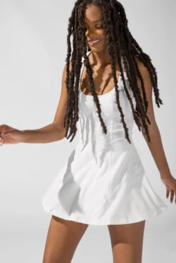 Matchpoint Workout Dress With Zipper - White -Quality Sport Wear OPF8874 Edit