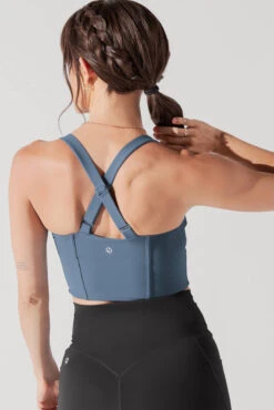 Daphne Corset Crop Top - Indigo Teal -Quality Sport Wear OntheGoCorsetCrop IndigoTeal 1047 0039 Edit