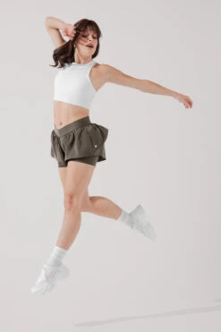 On The Run Ruffle Short - Deep Olive