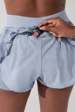 On The Run Ruffle Short - Blue Breeze -Quality Sport Wear OntheRunRuffleShort BlueStorm 4017 1636 Edit 8af930d2 eb59 4cd6 880e c07edd730b5e