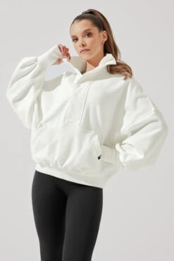 Ooey Gooey Half Zip Sweater - Almond Milk -Quality Sport Wear OoeyGooeyHalfZip AlmondMilk E1016 2751 Edit 2