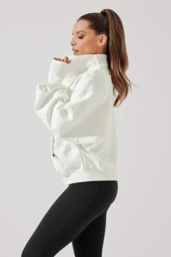Ooey Gooey Half Zip Sweater - Almond Milk -Quality Sport Wear OoeyGooeyHalfZip AlmondMilk E1016 2753 Edit