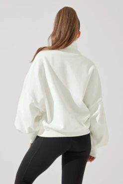 Ooey Gooey Half Zip Sweater - Almond Milk -Quality Sport Wear OoeyGooeyHalfZip AlmondMilk E1016 2766 Edit