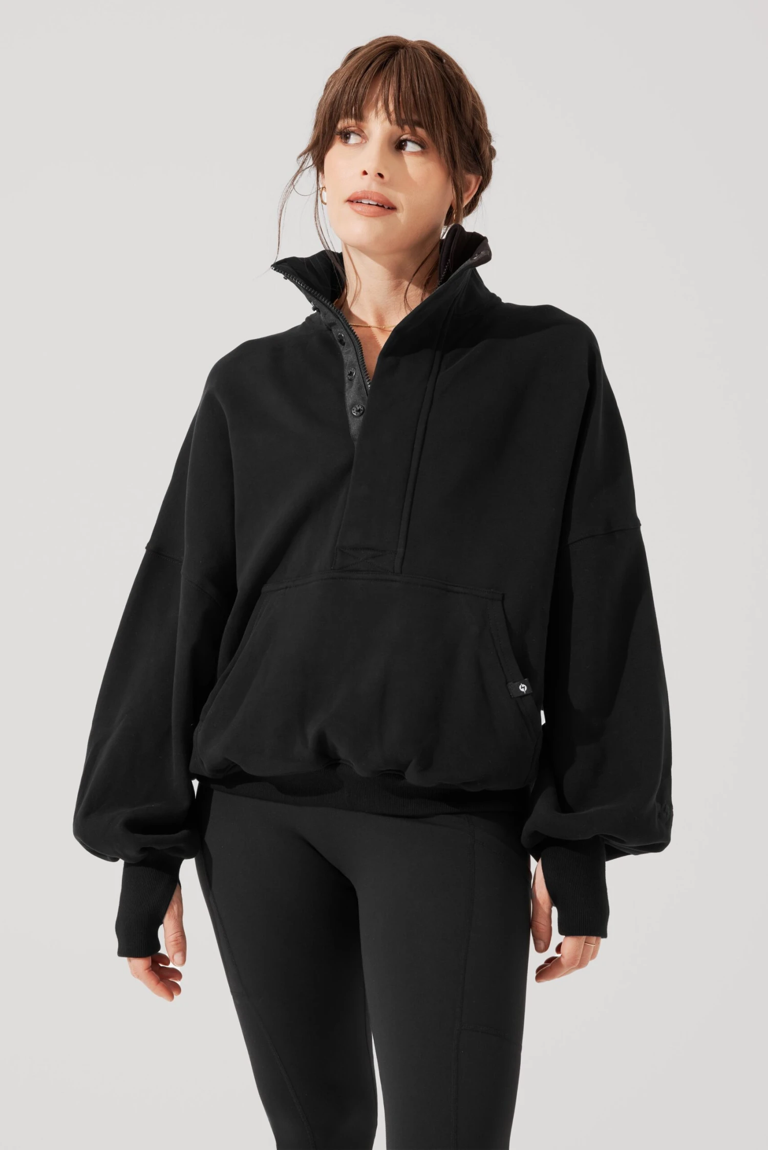 Ooey Gooey Half Zip Sweater - Black 1 Ooey Gooey Half Zip Sweater - Black