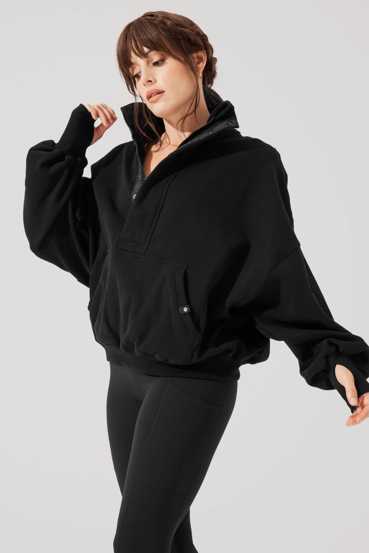 Ooey Gooey Half Zip Sweater - Black 4 Ooey Gooey Half Zip Sweater - Black - Image 4