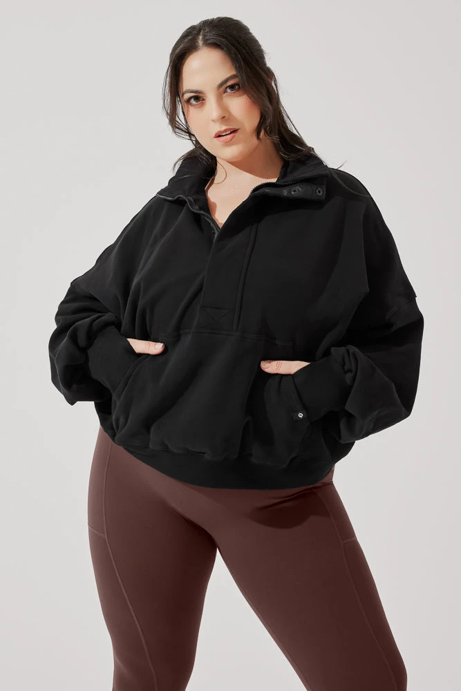 Ooey Gooey Half Zip Sweater - Black 10 Ooey Gooey Half Zip Sweater - Black - Image 10