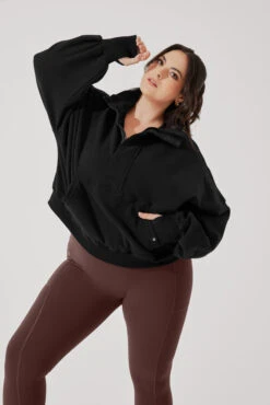 Ooey Gooey Half Zip Sweater - Black 17 Ooey Gooey Half Zip Sweater - Black -Quality Sport Wear OoeyGooeyHalfZip Black E1016 3273 Edit