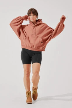 Ooey Gooey Half Zip Sweater - Canyon Clay -Quality Sport Wear OoeyGooeyHalfZip Cinnamon E1016 4675 Edit
