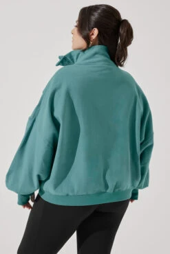 Ooey Gooey Half Zip Sweater - Turquoise -Quality Sport Wear OoeyGooeyHalfZip Emerald E1016 4392 Edit