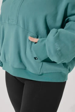 Ooey Gooey Half Zip Sweater - Turquoise -Quality Sport Wear OoeyGooeyHalfZip Emerald E1016 4401 Edit