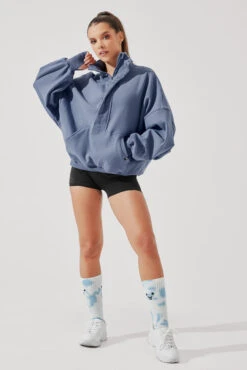 Ooey Gooey Half Zip Sweater - Blue Dusk -Quality Sport Wear OoeyGooeyHalfZip NavyDusk E1016 4600 Edit