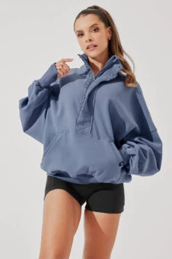 Ooey Gooey Half Zip Sweater - Blue Dusk -Quality Sport Wear OoeyGooeyHalfZip NavyDusk E1016 4612 Edit