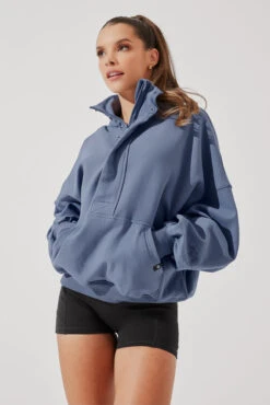 Ooey Gooey Half Zip Sweater - Blue Dusk -Quality Sport Wear OoeyGooeyHalfZip NavyDusk E1016 4617 Edit