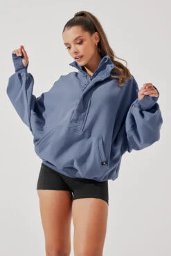 Ooey Gooey Half Zip Sweater - Blue Dusk -Quality Sport Wear OoeyGooeyHalfZip NavyDusk E1016 4621 Edit