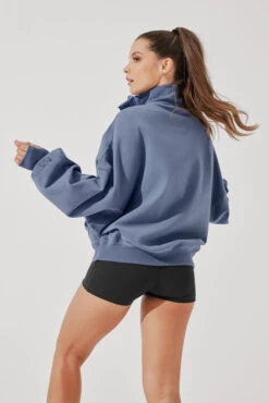 Ooey Gooey Half Zip Sweater - Blue Dusk -Quality Sport Wear OoeyGooeyHalfZip NavyDusk E1016 4638 Edit