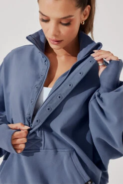 Ooey Gooey Half Zip Sweater - Blue Dusk -Quality Sport Wear OoeyGooeyHalfZip NavyDusk E1016 4652 Edit