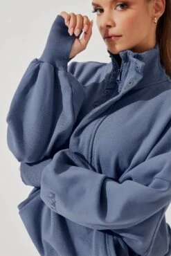 Ooey Gooey Half Zip Sweater - Blue Dusk -Quality Sport Wear OoeyGooeyHalfZip NavyDusk E1016 4659 Edit