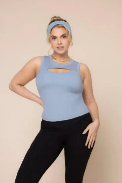 Peekaboo Crew Tank - Blue Storm -Quality Sport Wear Peek a booCrewTank BlueStorm B1024 03050