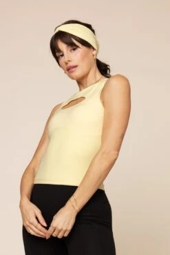 Peekaboo Crew Tank - Buttercream -Quality Sport Wear Peek a booCrewTank FrenchButtercream B1024 01922