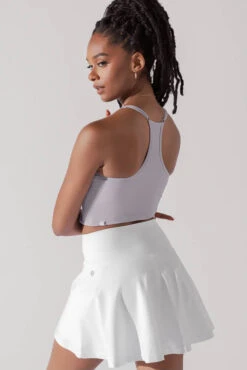 Plié Corset Crop Bralette - Lavender Grey -Quality Sport Wear PileCorsetCropTop LavenderGrey 1049 0028 Edit 1