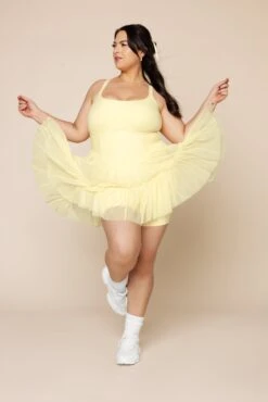 Corset Pirouette Dress - Buttercream -Quality Sport Wear PirouetteDress FrenchButtercream F1000 01473