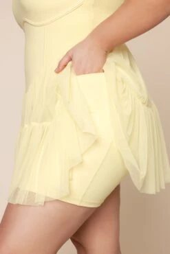 Corset Pirouette Dress - Buttercream -Quality Sport Wear PirouetteDress FrenchButtercream F1000 01553 Edit