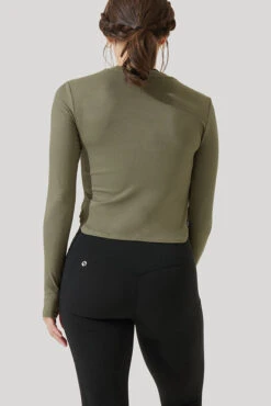 Refine Long Sleeve Top - Dark Olive -Quality Sport Wear Refine Long Sleeve Top Dark Olive B1013 3135