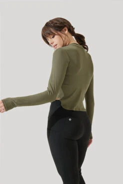 Refine Long Sleeve Top - Dark Olive -Quality Sport Wear Refine Long Sleeve Top Dark Olive B1013 3143