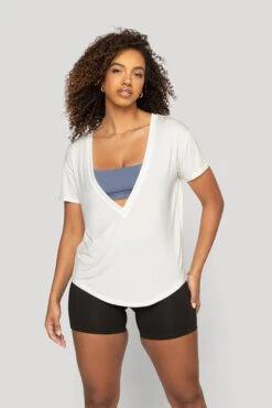 Reversible Deep V Tee - Cloud Dancer -Quality Sport Wear Reversible Deep V Tee Cloud Dancer B1015 00236