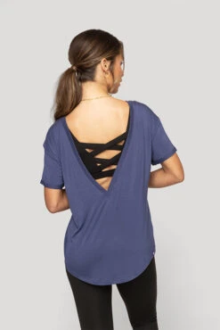 Reversible Deep V Tee - Nightshade Blue -Quality Sport Wear Reversible Deep V Tee Nightshade Blue B1015 00323