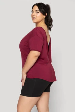 Reversible Deep V Tee - Sangria -Quality Sport Wear Reversible Deep V Tee Sangria B1015 02899