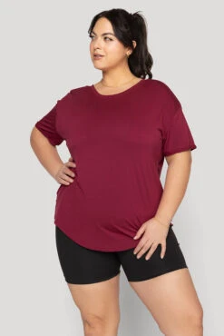 Reversible Deep V Tee - Sangria -Quality Sport Wear Reversible Deep V Tee Sangria B1015 02908