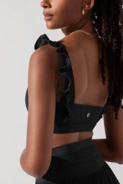 Romance Ruffle Bra - Black -Quality Sport Wear RomanceRuffleBra Black A1012 0877 Edit