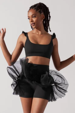 Romance Ruffle Bra - Black -Quality Sport Wear RomanceRuffleBra Black A1012 0901 Edit