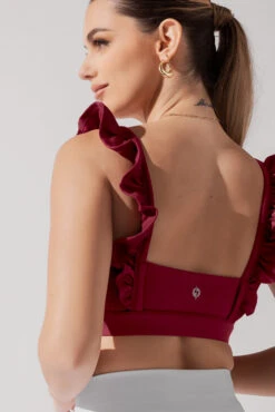 Romance Ruffle Bra - Crimson -Quality Sport Wear RomanceRuffleBra Crimson A1012 1203 Edit