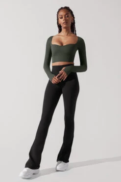 Sweetheart Long Sleeve Crop Top - Forestwood -Quality Sport Wear SoHoSweetheartLongSleeveCropTop Forestwood B1008 0493 Edit
