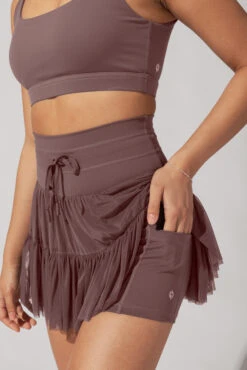 Pirouette Tiered Skort - Peppercorn -Quality Sport Wear SophiaOutfit2 37155 Edit