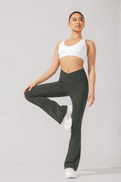 Crisscross Hourglass® Flared Leggings With Pockets - Forestwood -Quality Sport Wear SophiaOutfit7 38280 Edit